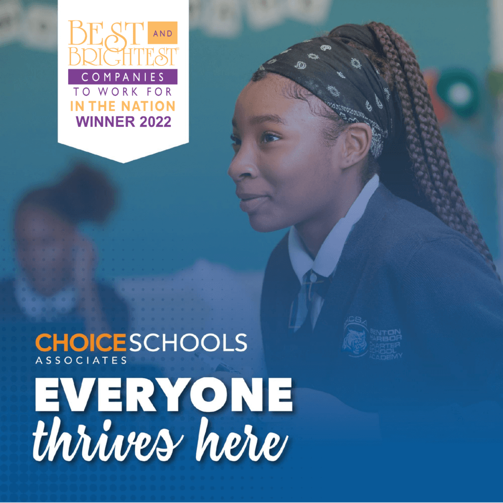 Web Graphic for Choice Schools Associates' 2022 Best and Brightest Companies to Work For Award