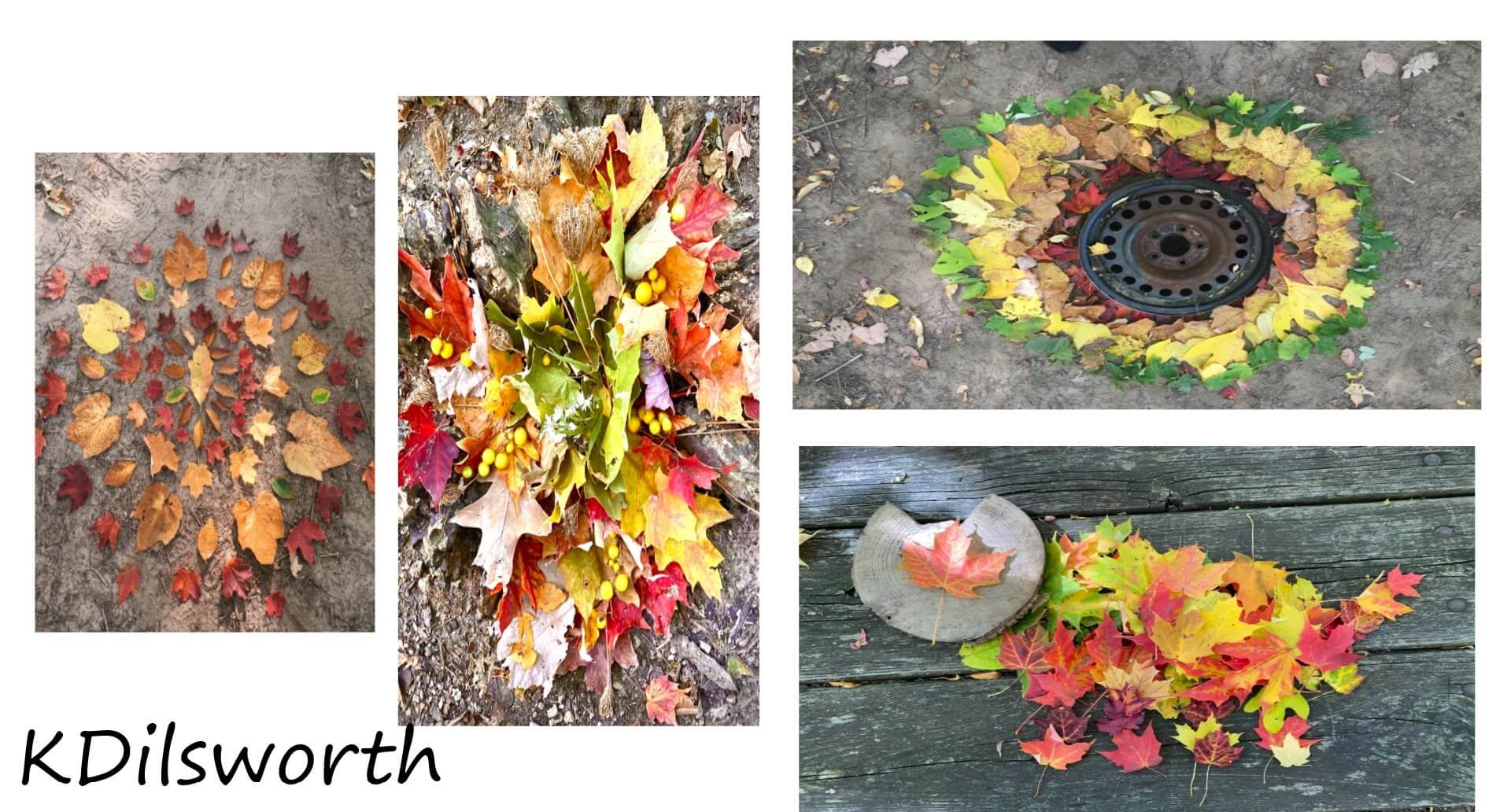 Leaf art created by students