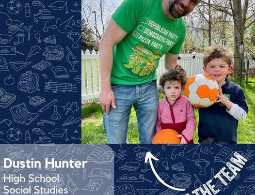 Photo of Dustin Hunter, High School Social Studies teacher at West Michigan Academy of Environmental Science